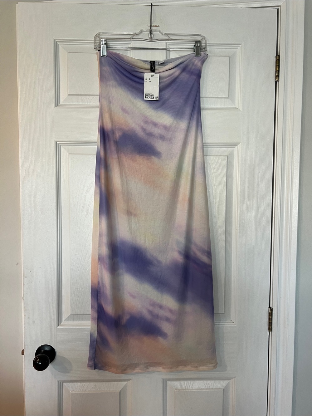 Divided Strapless Tie-Dye Maxi Dress — Lavender & Peach